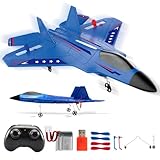 Fremego RC Flugzeug RTF,2.4Ghz 2CH Kampfflugzeuge Ferngesteuertes Flugzeugs für Anfänger, Kinder Flugzeug Ferngesteuert Modell Spielzeug mit 2 Batterien und Licht (Blau)