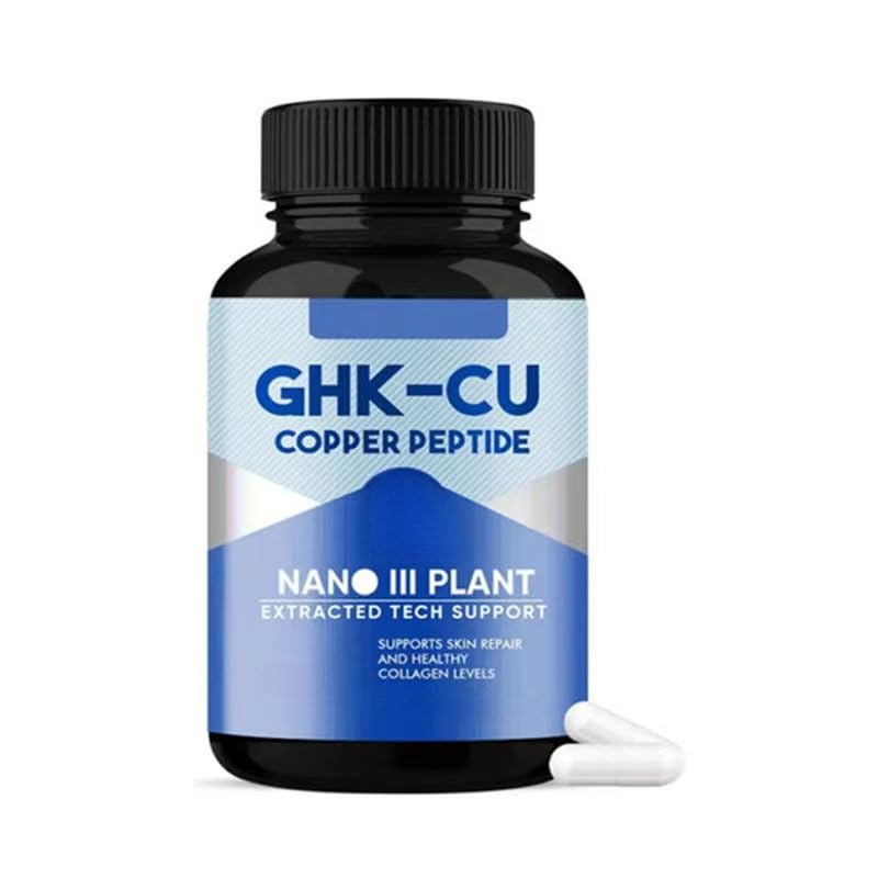 Supplément de peptide de cuivre GHK-Cu, soutient l'éclat et l'élasticité de la peau, soutient systémique le collagène, la santé des cheveux et la réparation des tissus. Végétalien