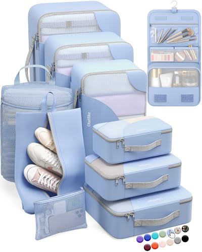 ALL INCLUDED 10 Set Durable Packing Cubes for Suitcases,OlarHike Essentials