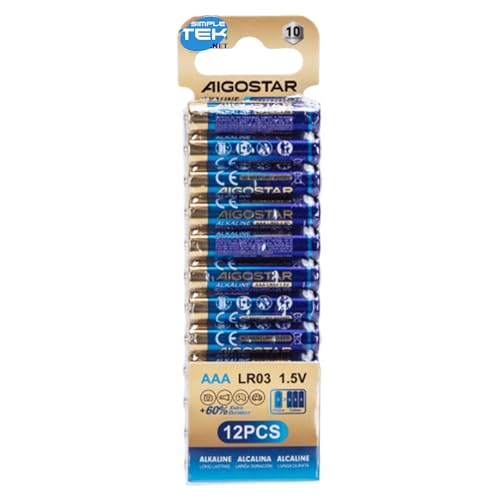 Piles AAA LR03 alcalines Simpletek 1,5V pour les jouets et l'informatique domestique
