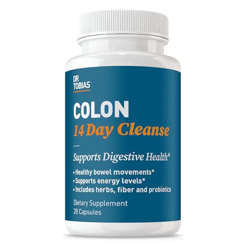 Dr. Tobias Colon Cleanse - Constipation Relief & Gut Health Support for Women & Men | 14 Day Colon Cleanser for a Gentle Colon Detox & Gut Flush - 28 Capsules (1-2 Daily)