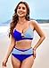 Pink Queen Seashell Bikini Sets for Women Swimwear Color Block Two Piece Bathing Suits Adjustable Straps V Neck Swimsuits Summer Fashion Beachwear Dark Blue L