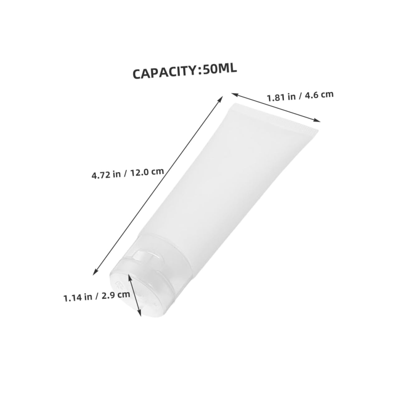 CALLARON Tubetti da Viaggio Comprimibili Trasparenti con Tappo Fliptop 50ml | Pp Pe, Lozioni Detergenti, Uso Quotidiano, Portatile, a Perdite, Formato Pratico da per Casa