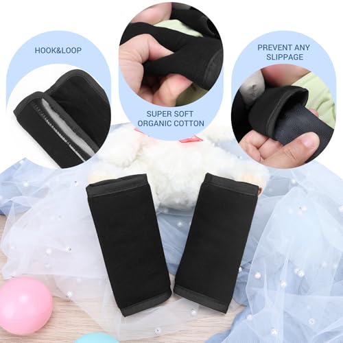 Image of COOLBEBE Upgraded Babybody Support & Strap Covers Set for Newborn Infant Toddler - Extra Soft Breathable Car Seat Insert Cushion Pad, Perfect for Carseats, Strollers, Swing, Black