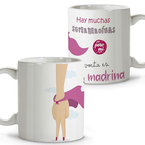 LolaPix Regalo madrina bautizo. Tazas de cafe. Regalo madrina. Regalos para madrinas. Taza cerámica 330 ml.
