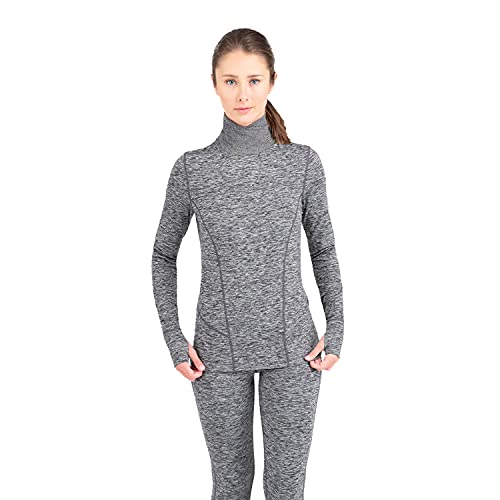 Terramar Women's Cloud Nine Turtleneck, Dark Grey Melange, X-Small