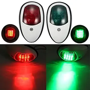 MERISHOPP 4 Pieces Boat Red Green LED Navigation Lights Maritime Port Starboard Lights Parts & Accessories | Boat Parts | Electrical & Lighting