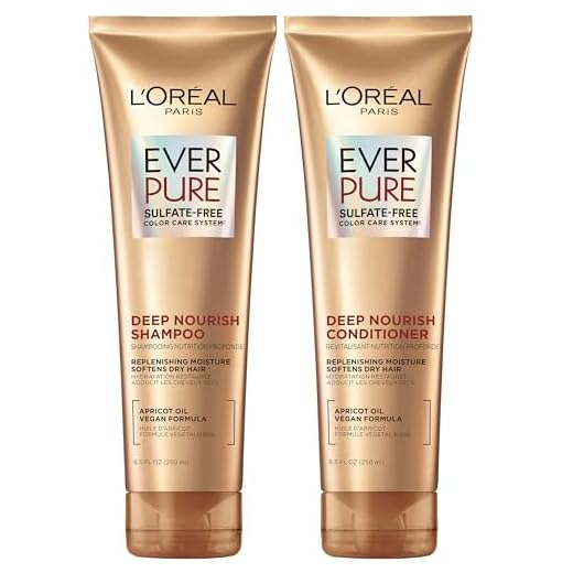 L'Oreal Paris EverCreme Sulfate Free Shampoo and Conditioner Kit for Dry Hair, Triple Action Hydration for Dry, Brittle or Color Treated Hair, with Apricot Oil, 8.5 Ounce, Set of 2