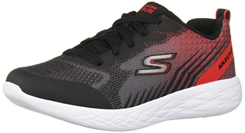Skechers boys Go Run 600 - Hendox Sneaker, Black/Red, 12 Little Kid US