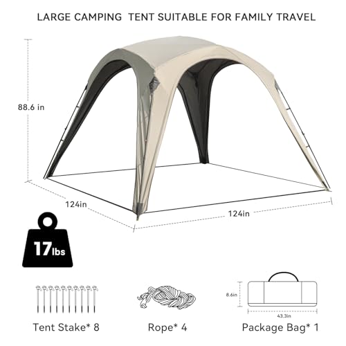 Toldo para Camping con Montaje Fácil y Rápido 124x124 pulgadas miniatura 3