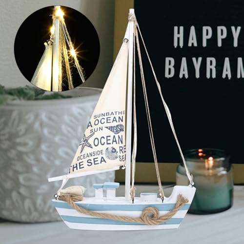 Barco con Luces LED de Madera en Estilo Mediterráneo Tradicional 8