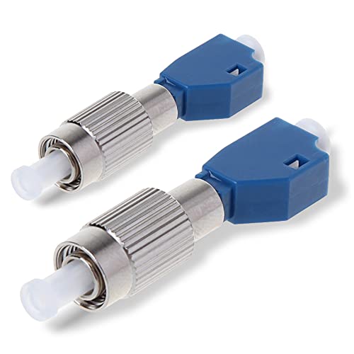 Guakiili Adaptador convertidor híbrido LC hembra a FC macho de 2 piezas, conector óptico de modo único acoplador de medidor de potencia de fibra óptica