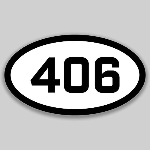 DHDM 406 Area Code Sticker Montana Billings Bozeman Butte-Silver Bow City Pride Love | 5-Inches by 3-Inches | Premium Quality Vinyl UV Resistant Laminate PD2217