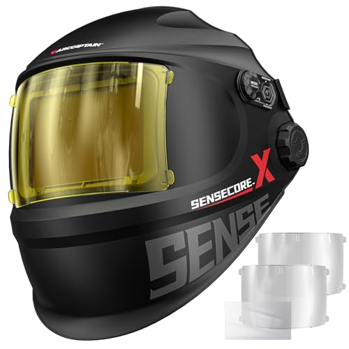Arccaptain - US ARCCAPTAIN Premium Auto-Darkening Welding Helmet, 4.6" x 3.2" Screen
