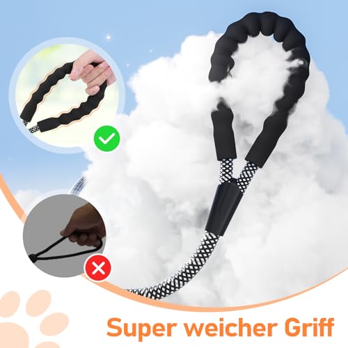 X XBEN Schleppleine für Hunde, 3M 5M 10M 15M 20M 25M 30M Lang Robuste Hundeleine mit Abschließbarer Karabiner, Laufleine Trainingsleine für Kleine Mittlere Große Hunde, Weiche Handschlaufe