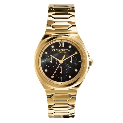 Olivia Burton Analogue Multifunction Quartz Watch for Women Lustre Collection with Gold Colored Stainless Steel Bracelet - 24000150