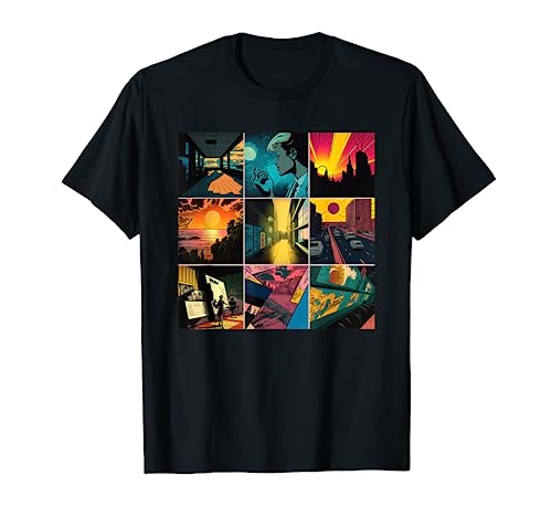 Divertida camiseta retro de cómic pop art divertida de dibujos animados cómics manga camiseta Camiseta