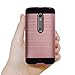 Moto X Play Case,Kmall [Metal Brushed Texture] Slim Impact Resistant Heavy Duty Hybrid Dual Layer Full-Body Shockproof Protective Cover Shell For Motorola Droid Maxx 2/Moto X Play/X3 Lux [Rose Gold]