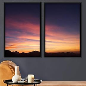signwin 2 Piece Framed Canvas Wall Art Sunset...