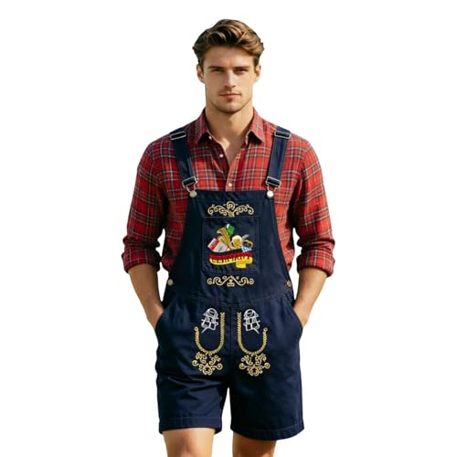 Lederhosen noir pantalon brodé en matière flanelle pour costume de Bavière