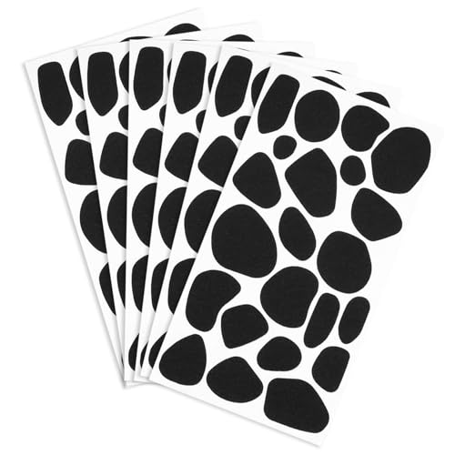 Lot de 6 feuilles d'autocollants en feutre - Motif de vache - Autocollants irréguliers pour vêtements DIY - Costume de dalmatien - Accessoires pour femme -...