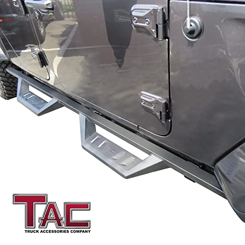 Tac Sidewinder Running Boards Fit 2020-2023 Jeep Gladiator Jt 4” Drop Fine Texture Black Side Steps Nerf Bars Rock Slider Armor Off-Road Accessories (2Pcs) #TOP1