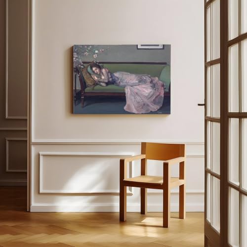 Toile d'art John Lavery Le canapé vert avec cadre de haute qualité - 7