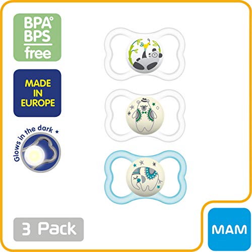 Mam Air Night & Day Baby Pacifier, For Sensitive Skin, Glows In The Dark, 3 Pack, 6-16 Months, Unisex,3 Count (Pack Of 1) #TOP2