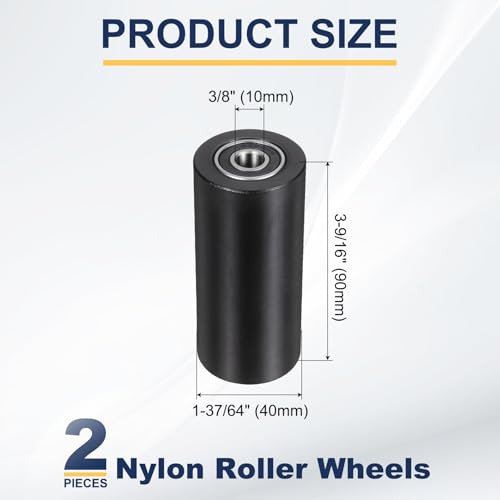 Rodillo guía plano de nylon con rodamiento polea de plástico de 10mm 2
