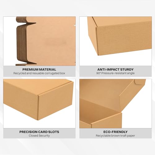 Image of BonKaso 3 Ply Brown Flap Corrugated Boxes for Packaging | 8 inchx4 inchx2 inch (Pack of 50) | Cardboard Packing Boxes for Shipping, Moving & Storage | Carton Boxes for Courier & Goods Transportation