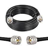 MOOKEERF PL259 UHF Coax Cable 18ft, CB Coax RG58 UHF Male to Male for CB Radio, Ham Radio, Antenna Analyzer, SWR Meter