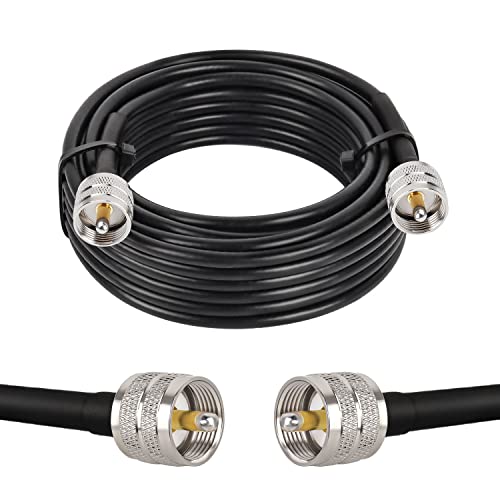 MOOKEERF PL259 UHF Coax Cable 18ft, CB Coax RG58 UHF Male to Male for CB Radio, Ham Radio, Antenna Analyzer, SWR Meter