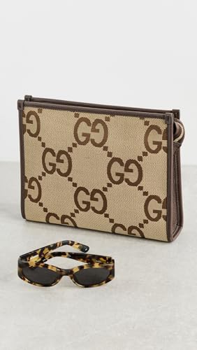 WHAT GOES AROUND COMES AROUND Women's Pre-Loved Gucci Brown Canvas Jumbo GG Pouch3