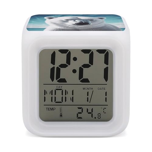 Reloj despertador para oficina y dormitorio con pantalla digital LED 2