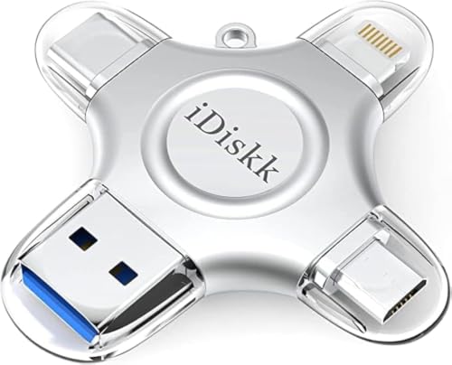iDiskk 64GB MFi 4-in-1 Photo Stick for iPhone iPad Android Mac Windows