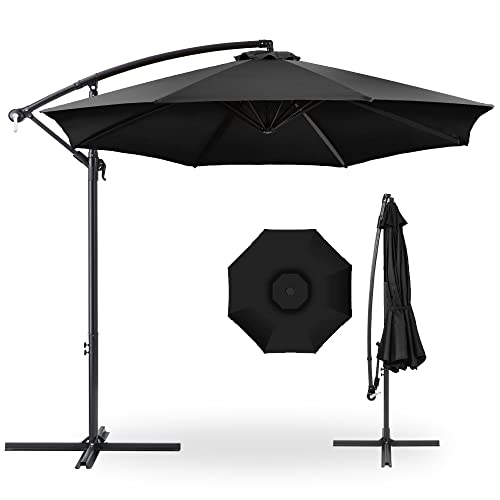 Best Choice Products 10ft Offset Hanging Market Patio Umbrella w/Easy Tilt Adjustment, Polyester...