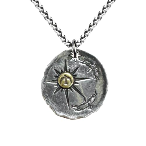 Auriselle Collana con Ciondolo Da Uomo Totem Sole Retrò, Collane Ciondolo con Motivo Aquila In Stile Nativo Americano, Regalo Vintage...