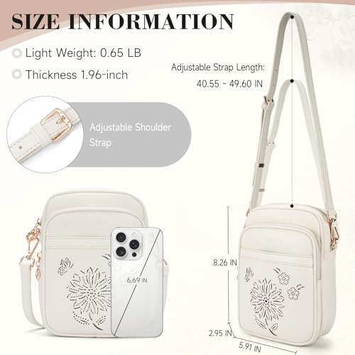 Image of Small Crossbody Bags for Women, RFID Phone Purse with Card Slots, Triple Compartments Lightweight Shoulder Bag