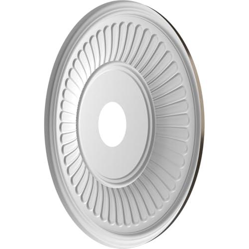 Image of 19 inchOD x 3 1 /2 inchID x 1 inchP Berkshire Thermoformed PVC Ceiling Medallion (Fits Canopies up to 8 3 /8 inch), Metallic Dark Bronze