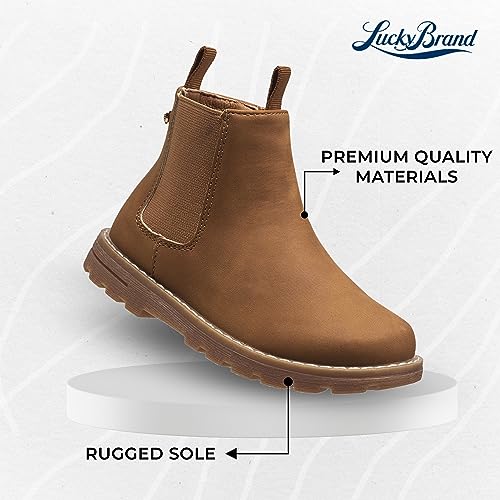 LUCKY BRAND Chelsea Boots for Girls Little Kid - Outdoor Side Zipper Comfortable Girls Ankle Boots - Stylish Little Girl Boots with Suede Upper and Anti-Slip Patterned Outsole2