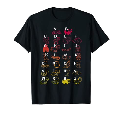 Identificación Animal ABC Aprendizaje Kindergarten School Camiseta