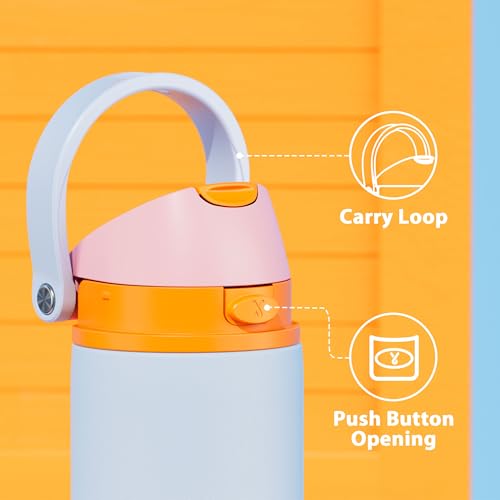 Image of 24 oz Insulated Water Bottle with Straw: Meoky Stainless Steel Metal Water Bottle with 2-in-1 Lid - Leak Proof, Cold for 24 Hours, Fits in Car Cup Holder, BPA-Free for Gym Travel Sports, Periwinkle