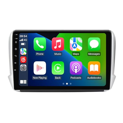Navegador GPS coche Peugeot 2008 con pantalla Android 14 de 9" y radio multimedia Plug and Play 2