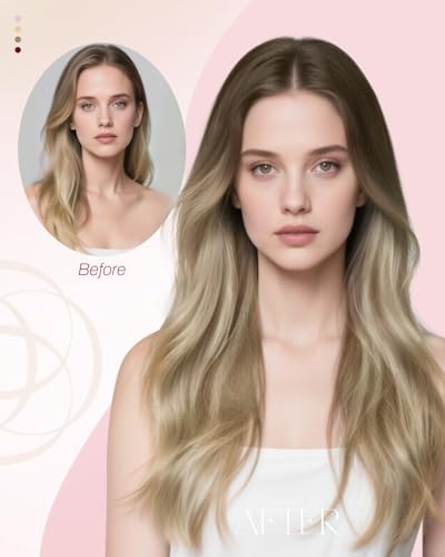 Image of Moresoo Nano Ring Hair Extensions, Brown Dirty Blonde Ombre, 20 Inch | 50g 50 strands, heat-styleable human hair, nano ring extensions for flexible placement and added length