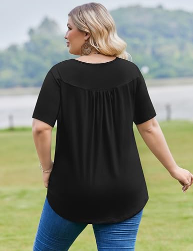 Image of IN'VOLAND Plus Size Tops for Women Short Sleeve Shirts Dressy Casual Tunics