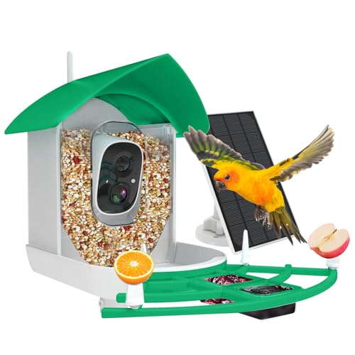 Smart-Bird-Feeder-with-Camera-AI-Identify-Bird-Breed-Auto-Capture-Bird-Watching-Solar-Powered-WiFi-1080P-Live-Camera-Motion-Detection-Cloud-and-SD-Card-Storage-Style-1-Green