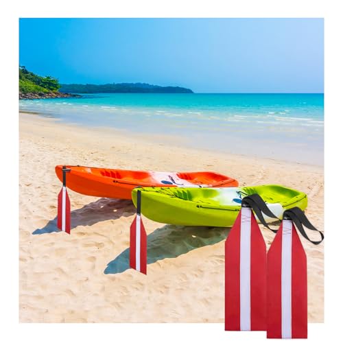 NewShot 2Pcs 13.8" x 5" Safety Travel Flag for Kayak Canoes SUP Towing Warning Trailer Flag with Webbing