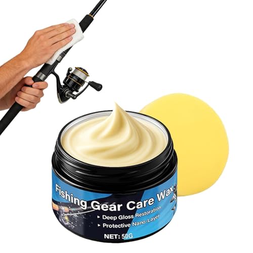 Fishing Rod Wax - 50g Protective Renew Cream,Fishing Rod Compound,Fast Easy Cleaning Smooth Casting Prevents Rust, Extends Gear 