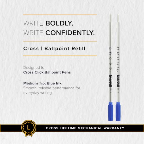 Image of Cross 8511-2 Refills for Ballpoint Pens, Medium, Blue Ink, 2 /Pack (85112)