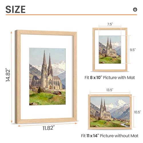 Image of upsimples 11x14 Picture Frame Solid Wooden, Nursery Wall Frames Set of 3